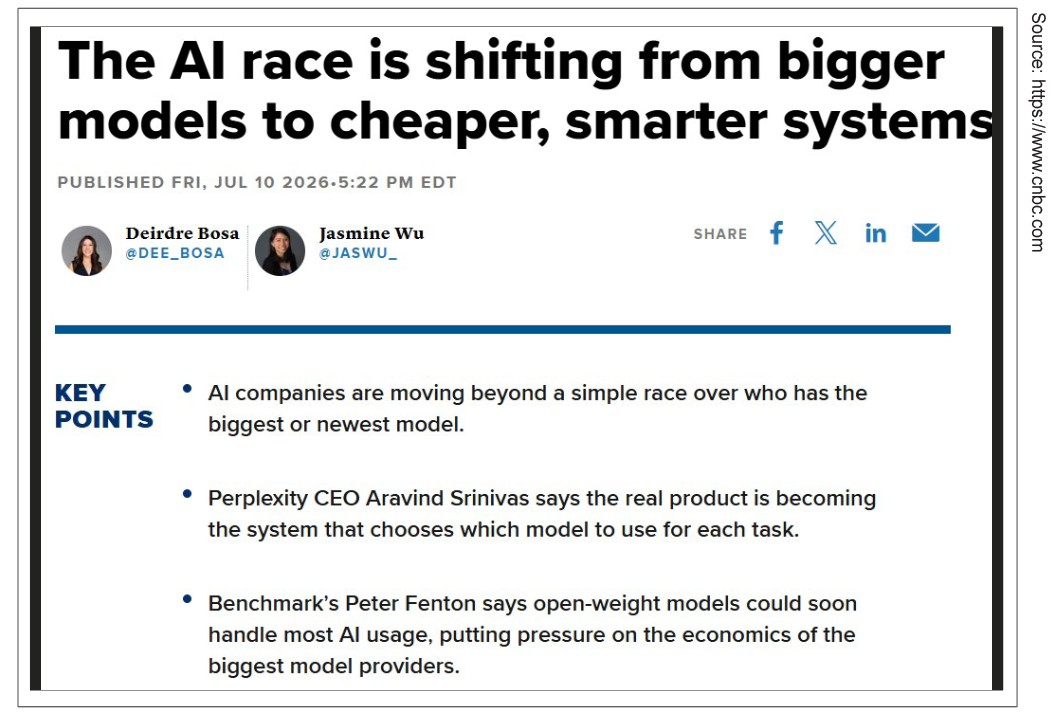 The AI race is shifting from bigger models to cheaper, smarter systems